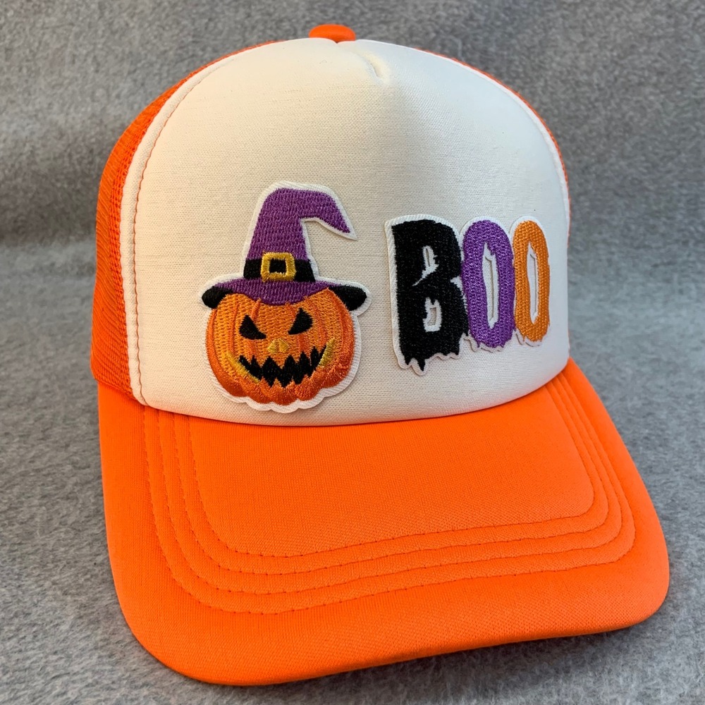 Pumpkin Boo Unisex Orange Unbranded Halloween Trucker Hat Snapback OSFM
